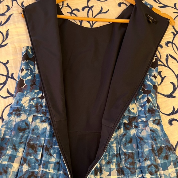 Talbots Sleeveless Blue Fit & Flare Dress - Picture 6 of 10